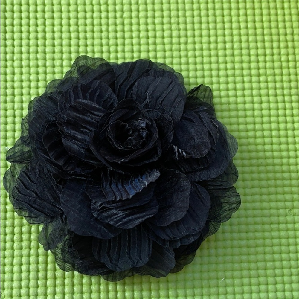 Beautiful Black Fabric Hair accessory/Brooch